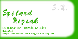 szilard mizsak business card