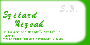 szilard mizsak business card